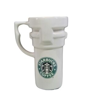 Vintage Rare Starbucks Tall Travel Mug Mermaid Logo Ceramic